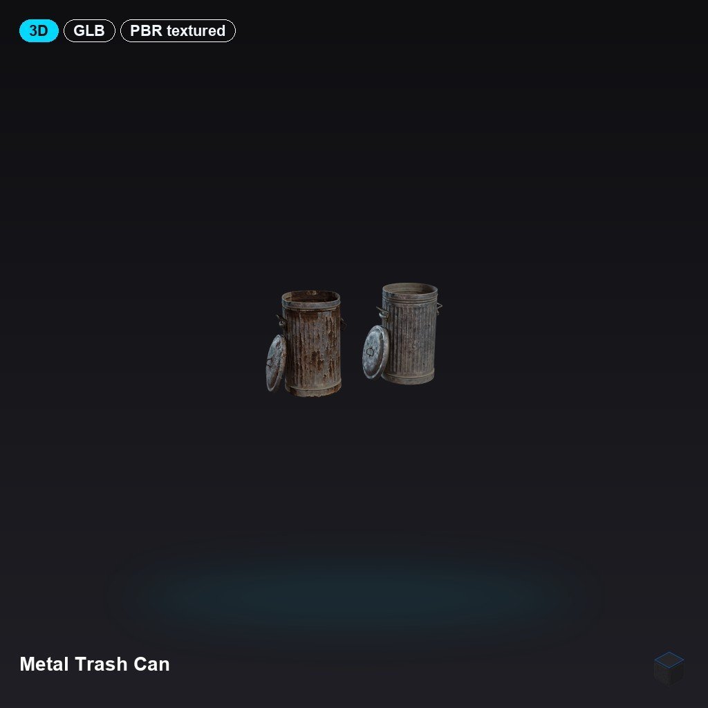 Metal Trash Can