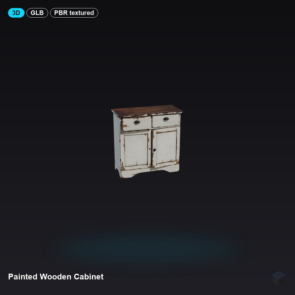 Painted Wooden Cabinet